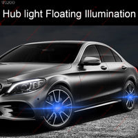 Cache-Moyeux LED Flottants Lumineux, Set de 4, Mercedes, BMW, Audi, VW, Toyota, Lexus, Hyundai, Sans Batterie