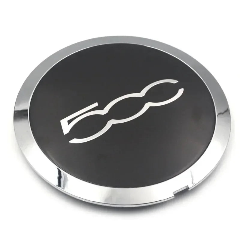 Cache-Moyeux Fiat 500 133mm Argent Anti-Poussière — vue de profil