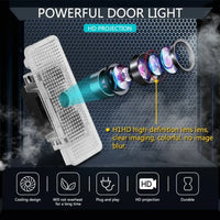 Projecteur de Porte LED Mini Cooper R50 R52 R53 R56 R57 R58 R59 R60 F55 F56 Lot de 2 Logo Lumineux au Sol