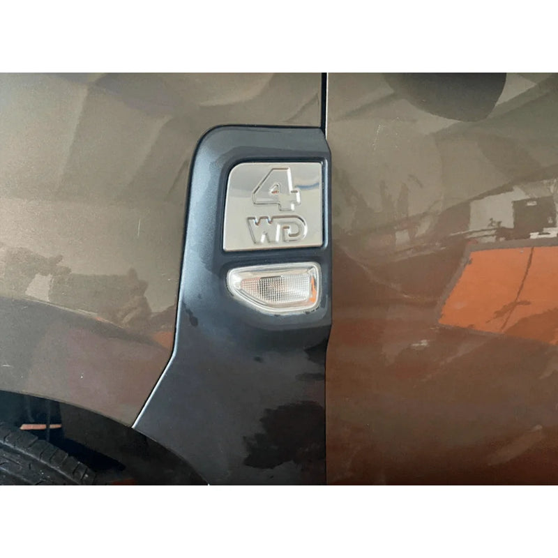 Logo 4WD en Acier Inoxydable pour Garde-boue Dacia Duster 2018-2023, Emblème Latéral Tout-Terrain