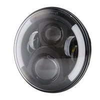 2 Phares LED Ronds 7 Pouces Halo Land Rover Defender Lada Niva Beetle Classique avec Culot H4 et Anneau Ambre