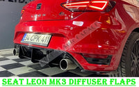Diffuseur Arrière Seat Leon MK3 : Kit Ailettes et Extensions Latérales Noir