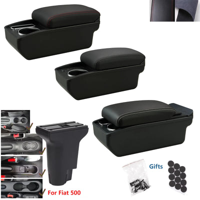 Accoudoir Central Fiat 500 avec Rangement - vue de trois-quarts - Becquet Voiture