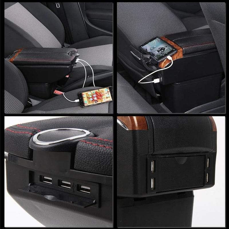 Accoudoir Central Fiat Cronos 500 Boîte de Rangement USB - installé sur véhicule - Becquet Voiture
