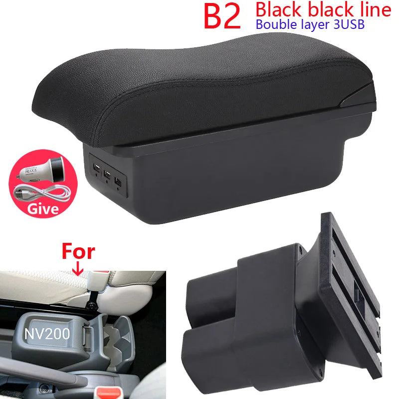 Accoudoir Central Nissan NV200 avec Rangement - détail du montage - Becquet Voiture