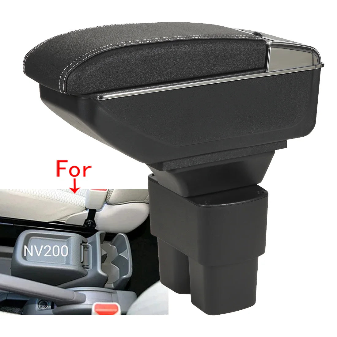Accoudoir Central Nissan NV200 Evalia 2011-2016 - vue de face - Becquet Voiture