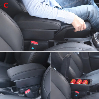 Accoudoir Central Opel Corsa D avec Rangement - installé sur véhicule - Becquet Voiture