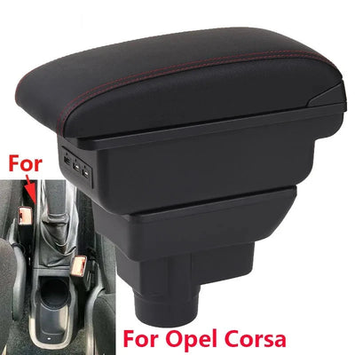 Accoudoir Central Opel Corsa D avec Rangement - vue de face - Becquet Voiture