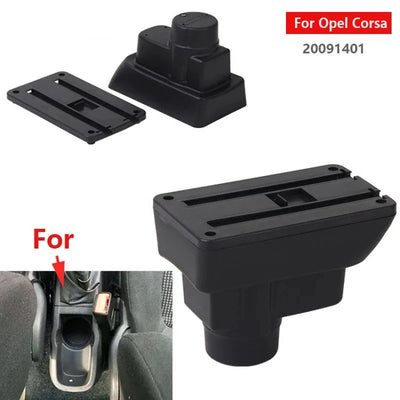 Accoudoir Central Opel Corsa D avec Rangement - vue de profil - Becquet Voiture
