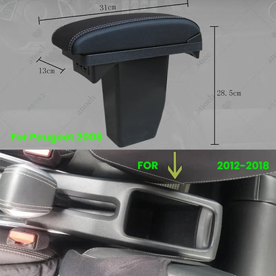 Accoudoir Central Peugeot 2008 2012-2018 - vue de profil - Becquet Voiture