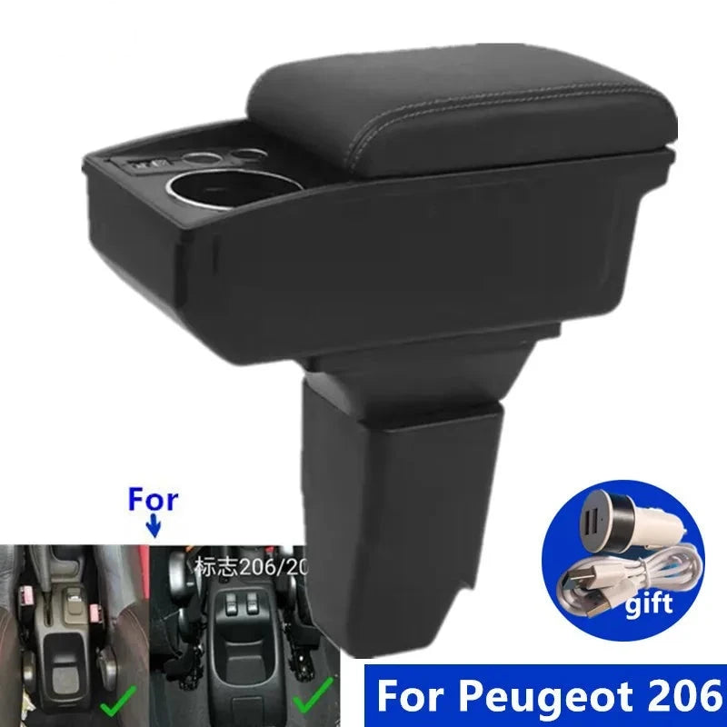 Accoudoir Central Peugeot 206 207 CC Boîte de Rangement - vue de face - Becquet Voiture