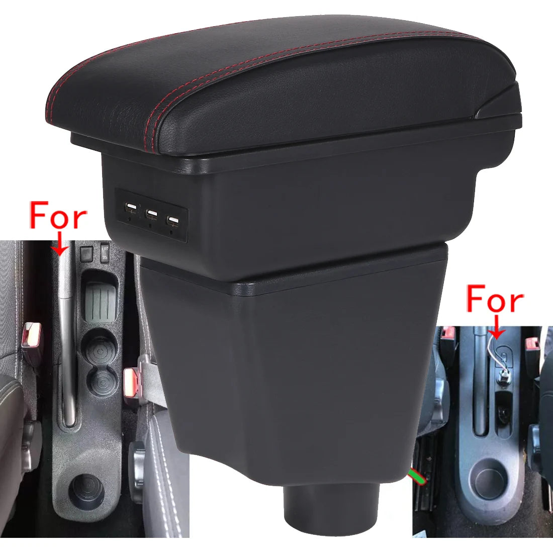 Accoudoir Central Renault Clio 4 Captur Clio 3 Boîte de Rangement - vue de face - Becquet Voiture