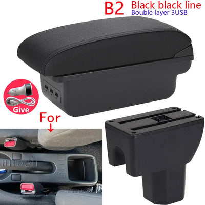 Accoudoir Central Suzuki Splash Cuir PU - en situation - Becquet Voiture