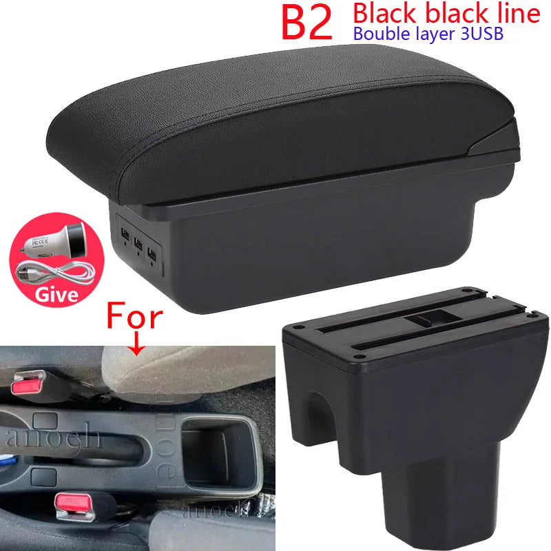 Accoudoir Central Suzuki Splash Cuir PU - en situation - Becquet Voiture