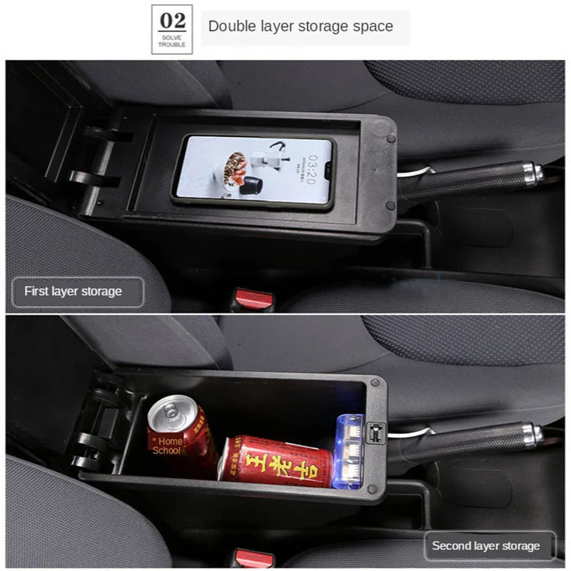 Accoudoir Central Toyota Yaris avec Rangement - installé sur véhicule - Becquet Voiture