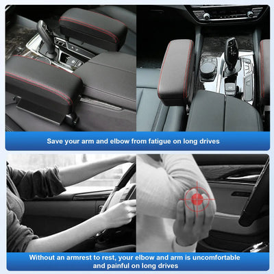 Accoudoir Central Voiture Universel Réglable avec Rangement - installé sur véhicule - Becquet Voiture