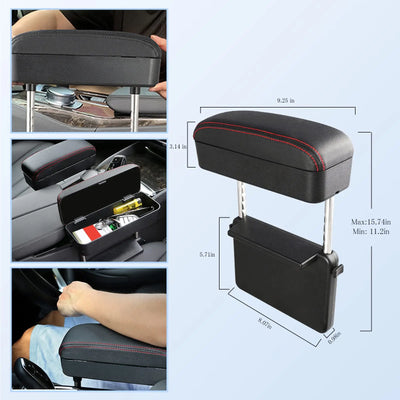 Accoudoir Central Voiture Universel Réglable avec Rangement - vue de profil - Becquet Voiture