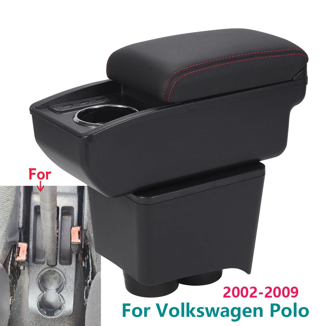 Accoudoir Central VW Polo 9N 2002-2009 Boîte de Rangement - vue de face - Becquet Voiture