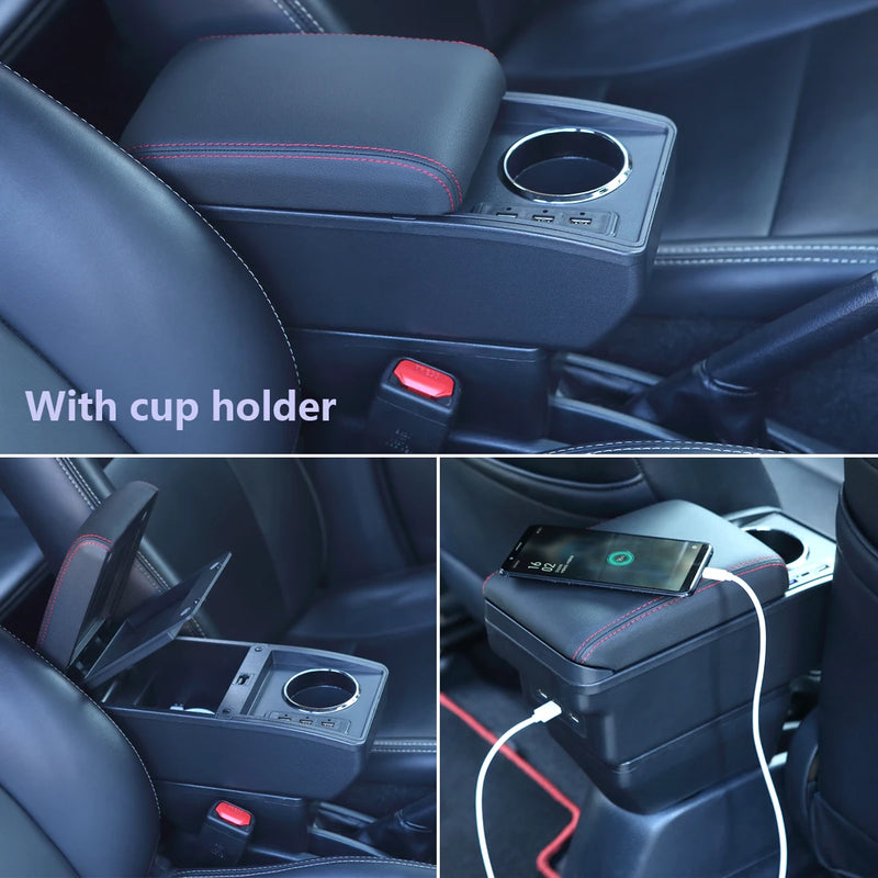 Accoudoir Central VW Polo 9N 2002-2009 Boîte de Rangement - vue de trois-quarts - Becquet Voiture