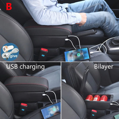Accoudoir Central VW UP Skoda Citigo Seat Mii Rangement - vue de trois-quarts - Becquet Voiture