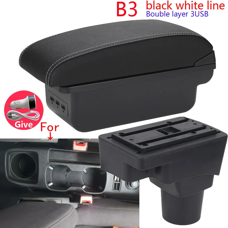 Accoudoir Chevrolet Aveo Sonic — Boîte de Rangement Cuir - vue de face 2 - Becquet Voiture