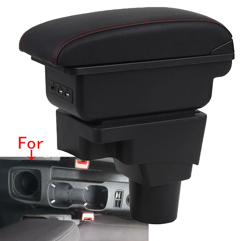 Accoudoir Chevrolet Aveo Sonic — Boîte de Rangement Cuir - vue de face - Becquet Voiture
