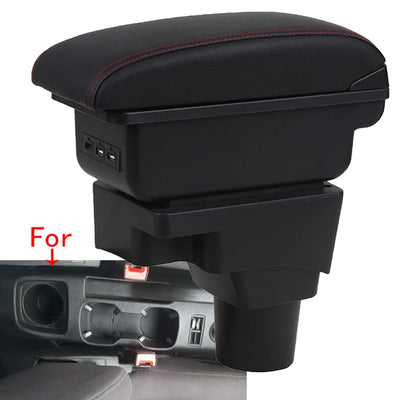 Accoudoir Chevrolet Aveo Sonic — Boîte de Rangement Cuir - vue de face - Becquet Voiture