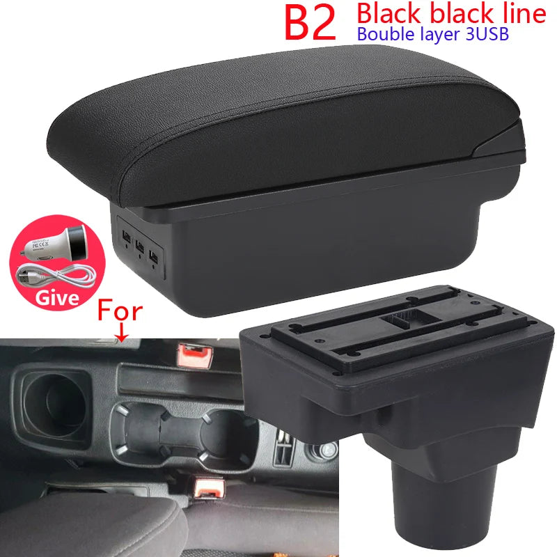 Accoudoir Chevrolet Aveo Sonic — Boîte de Rangement Cuir - vue de profil 2 - Becquet Voiture