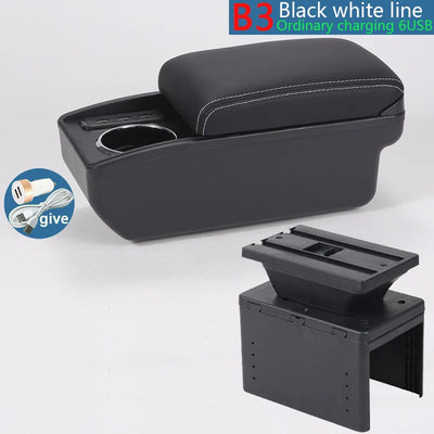 Accoudoir de Voiture Universel avec Rangement - détail du montage - Becquet Voiture