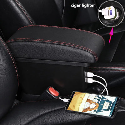 Accoudoir Honda City avec Rangement et Chargeur USB - installé sur véhicule - Becquet Voiture