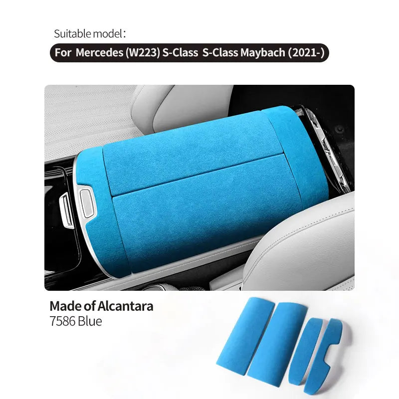 Accoudoir Mercedes Classe S W223 Alcantara - détail du montage - Becquet Voiture