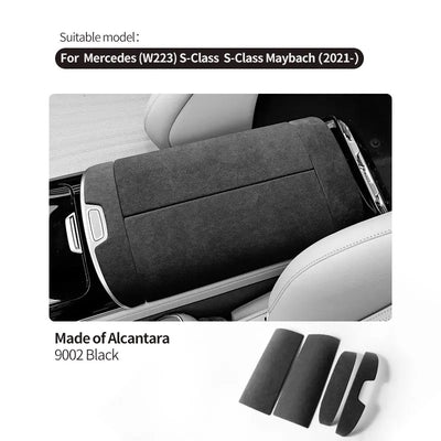Accoudoir Mercedes Classe S W223 Alcantara - vue de dessus - Becquet Voiture