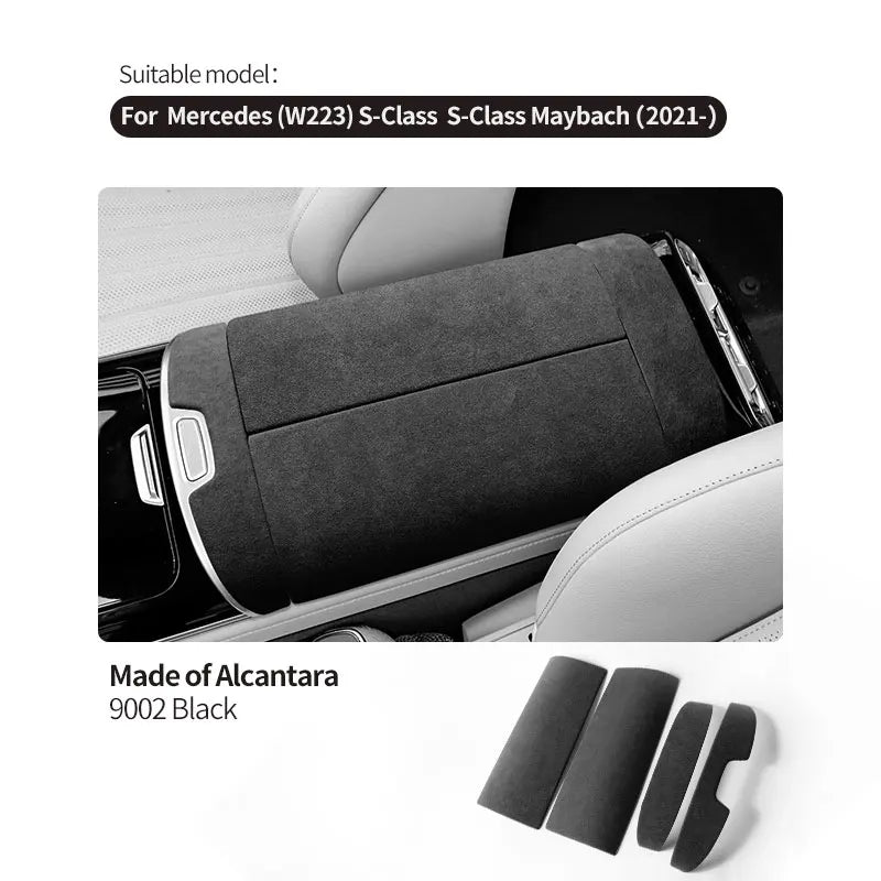 Accoudoir Mercedes Classe S W223 Alcantara - vue de dessus - Becquet Voiture
