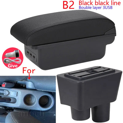 Accoudoir Nissan Almera Versa avec Rangement et USB - en situation - Becquet Voiture
