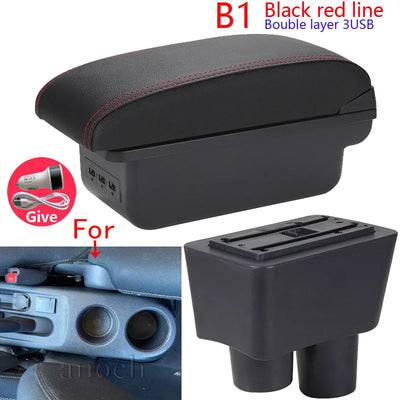 Accoudoir Nissan Almera Versa avec Rangement et USB - vue de face 2 - Becquet Voiture