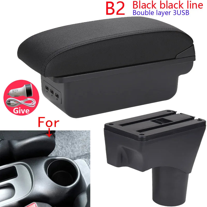 Accoudoir Nissan Sunny 2010-2022 — Boîte de Rangement - vue de profil 2 - Becquet Voiture