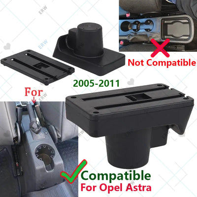 Accoudoir Opel Astra H 2006-2011 — Boîte de Rangement - vue de profil - Becquet Voiture