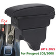 Accoudoir Peugeot 208 2019-2024 — Boîte de Rangement Cuir