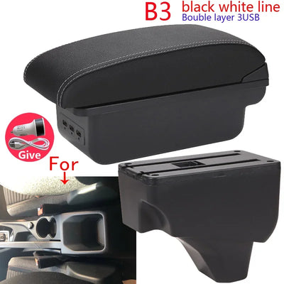 Accoudoir Peugeot 208 2019-2024 — Boîte de Rangement Cuir - vue de profil 2 - Becquet Voiture