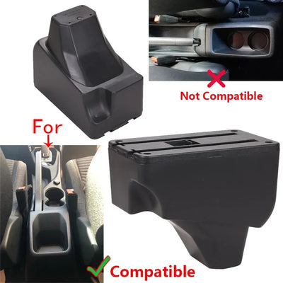 Accoudoir Peugeot 208 2019-2024 — Boîte de Rangement Cuir - vue de profil - Becquet Voiture