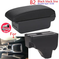 Accoudoir Peugeot 208 2019-2024 — Boîte de Rangement Cuir - vue rapprochée - Becquet Voiture