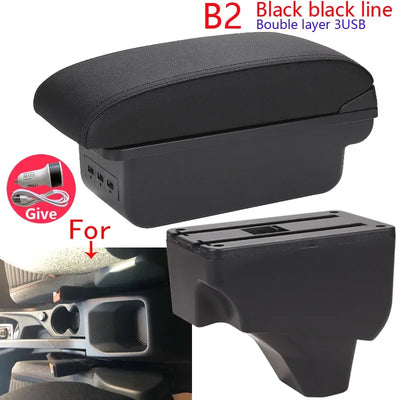 Accoudoir Peugeot 208 2019-2024 — Boîte de Rangement Cuir - vue rapprochée - Becquet Voiture
