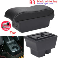 Accoudoir Skoda Fabia II 2008-2014 — Boîte de Rangement Cuir - en situation - Becquet Voiture