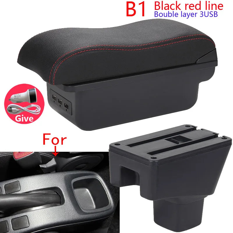 Accoudoir Suzuki SX4 avec Rangement et Ports USB - vue de face 2 - Becquet Voiture