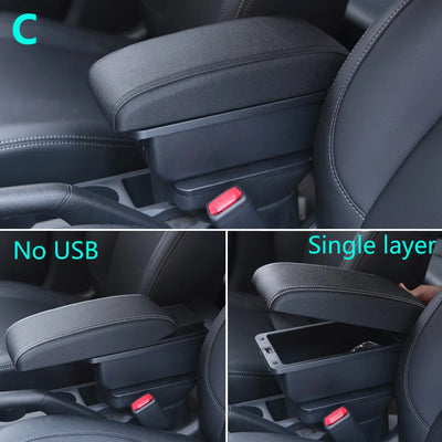 Accoudoir Suzuki Vitara — Boîte de Rangement Centrale Cuir - installé sur véhicule - Becquet Voiture