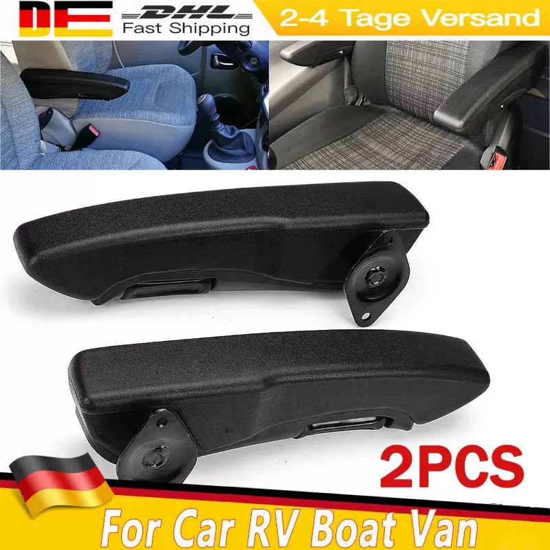Accoudoir Universel Voiture Réglable Cuir PU (Kit 2 Pièces) - vue de face - Becquet Voiture