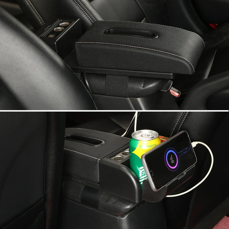 Accoudoir Voiture Universel Boîte de Rangement - installé sur véhicule - Becquet Voiture