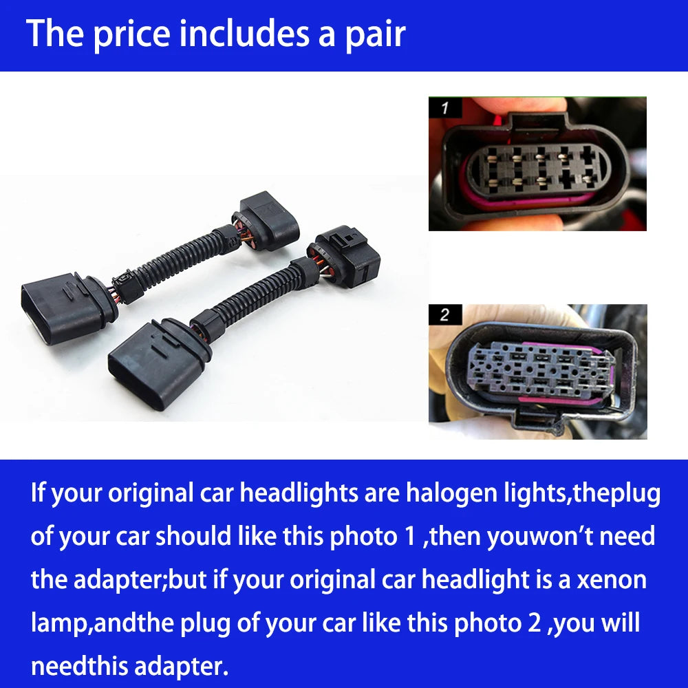 Adaptateur Phares LED Volkswagen Golf 6 7 MK6 MK7 R20 - vue de face - Becquet Voiture