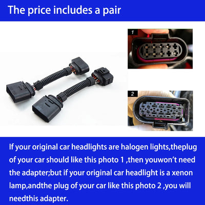 Adaptateur Phares LED Volkswagen Golf 6 7 MK6 MK7 R20 - vue de face - Becquet Voiture