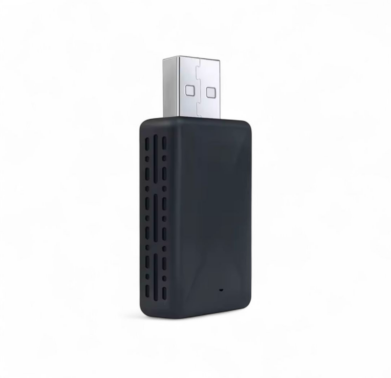 Adaptateur sans fil CarPlay Android Auto USB - vue de trois-quarts - Becquet Voiture